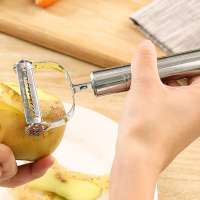 Dishwasher Safe Stainless Steel Vegetable Peeler Set with Brush, Manual Potato Chips Cutter Potato Peeler for Home Use