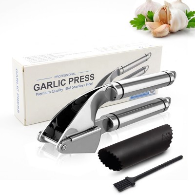 Amazon premium kitchen tools stainless steel garlic press with silicone peeler