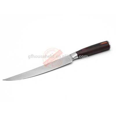 High Quality Ultra-sharp 8 Inch 7Cr17MoV Stainless Steel Blade Utility Knife Filleting Knife with Wooden Handle