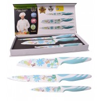 Soft grip handle kitchen knife set painting blade chef bread paring knife