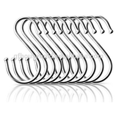 PACK Larger Round S shaped hanger hook Stainless Steel StainlessKitchen Pot Pan Hanger Clothes Storage Rack S Hooks